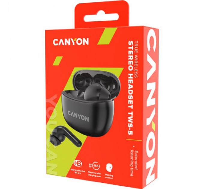 Canyon Навушники Canyon TWS-5 Black (CNS-TWS5B)