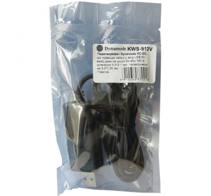 Dynamode Кабель живлення USB 5V to DC 9V/12V 5.5*2.1/3,5*1,35 mm Dynamode (KWS-912V)