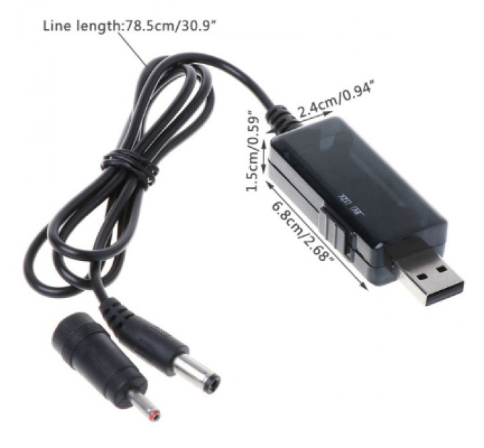 Dynamode Кабель живлення USB 5V to DC 9V/12V 5.5*2.1/3,5*1,35 mm Dynamode (KWS-912V)