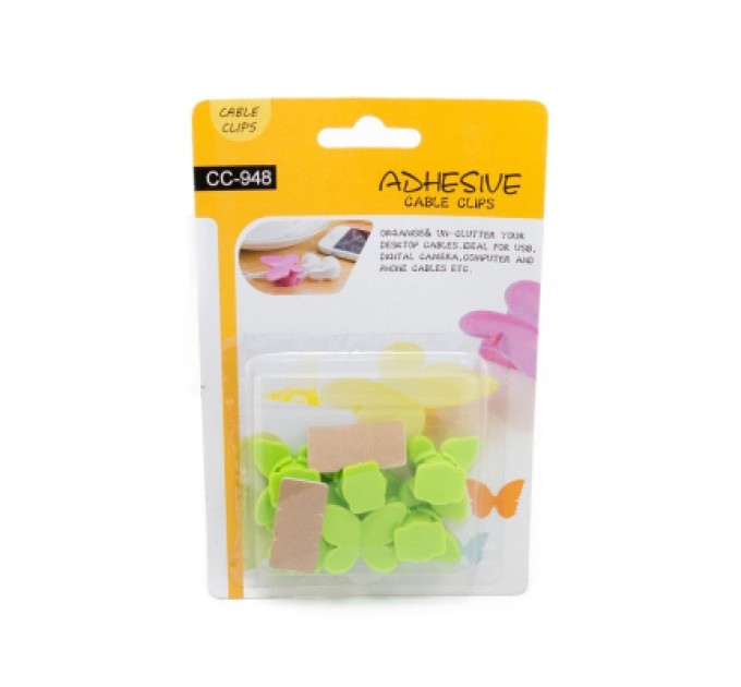 Extradigital Тримач для кабелю Extradigital CC-948 Cable Clips butterfly, Green (KBC1713)