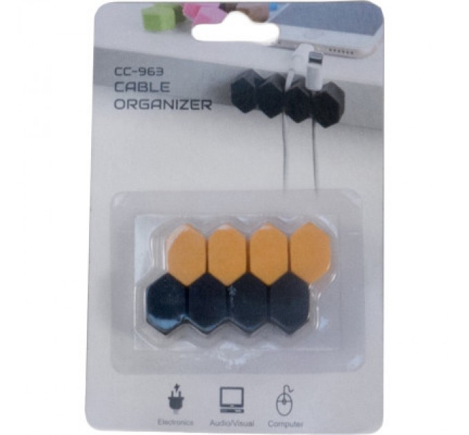 Extradigital Тримач для кабелю Extradigital CC-963 Cable Clips, Black/Orange (KBC1804)