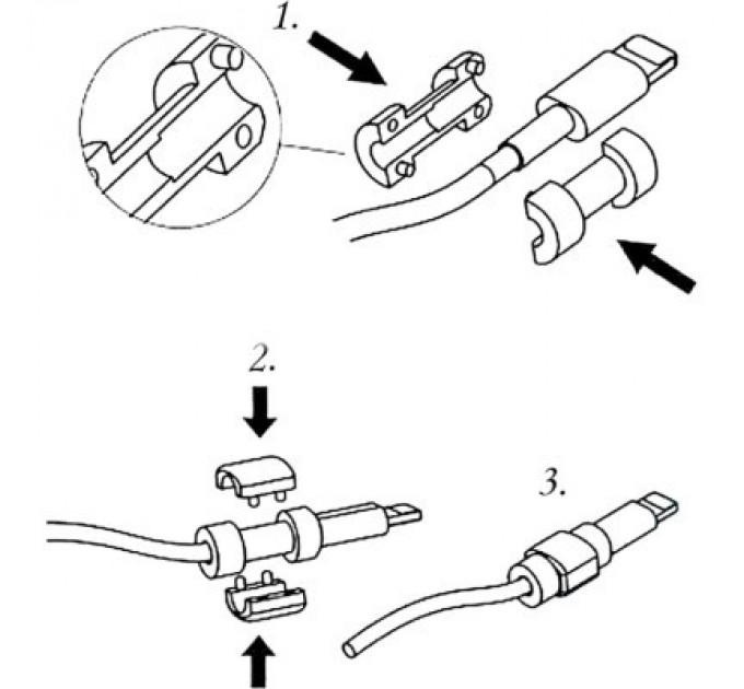 Extradigital Тримач для кабелю Extradigital Cable Clips Savior for Aplle iPhone, захист від заломів, Red (KBC1738)