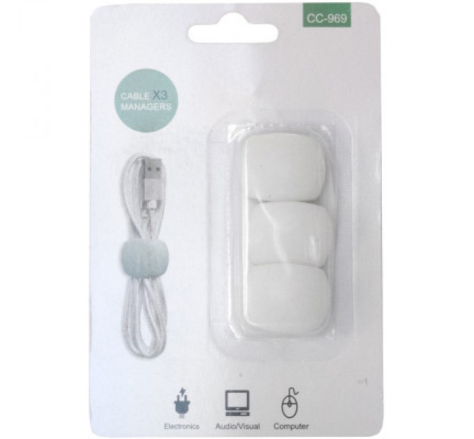 Extradigital Тримач для кабелю Extradigital CC-969 Cable Clips, White (KBC1809)