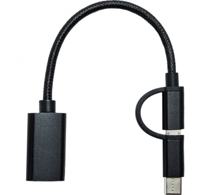 XoKo Перехідник OTG AC-150 2in1 USB 3.0 - MicroUSB USB Type-C Black XoKo (AC-150-BK)