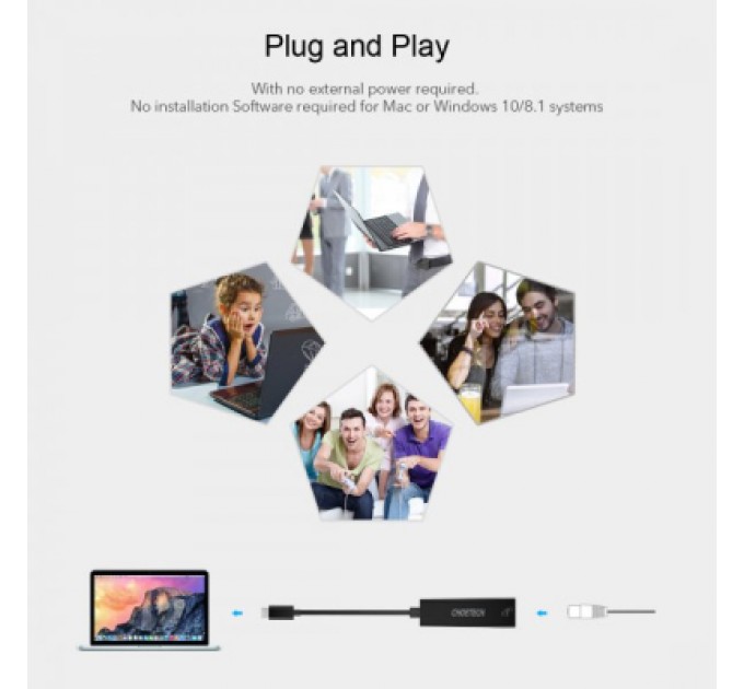 Choetech Адаптер USB-C to Gigabit Ethernet Choetech (HUB-R01)