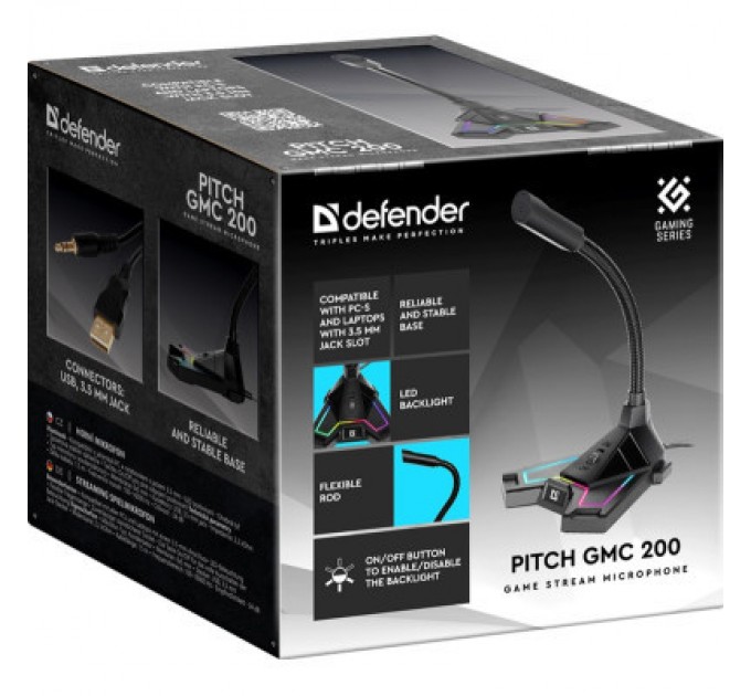 Defender Мікрофон Defender Pitch GMC 200 3.5 мм LED (64620)