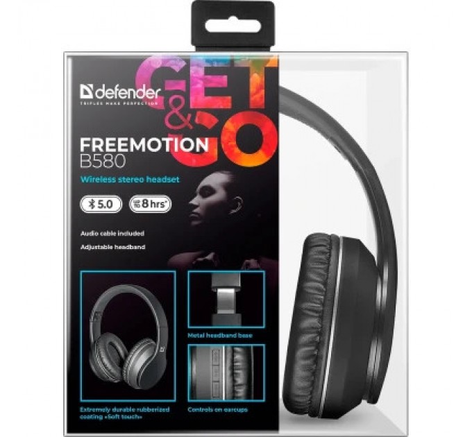 Defender Навушники Defender FreeMotion B580 Bluetooth Black (63580)