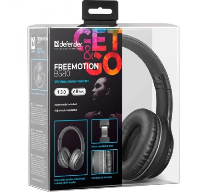Defender Навушники Defender FreeMotion B580 Bluetooth Black (63580)