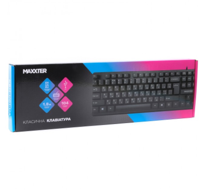 Maxxter Клавіатура Maxxter KBM-U01-UA USB Black (KBM-U01-UA)