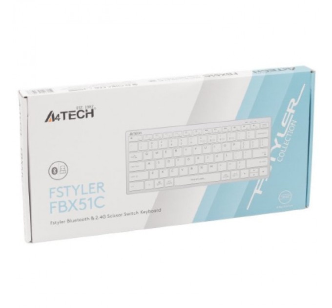 A4Tech Клавіатура A4Tech FBX51C Wireless/Bluetooth White (FBX51C White)