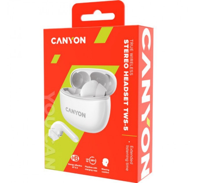 Canyon Навушники Canyon TWS-5 White (CNS-TWS5W)