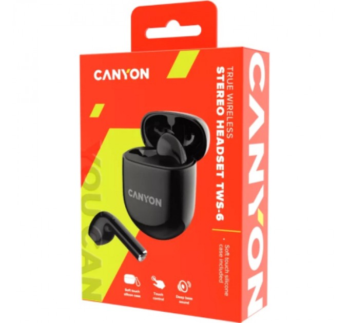 Canyon Навушники Canyon TWS-6 Black (CNS-TWS6B)