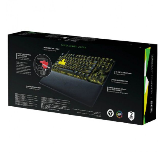 Razer Клавіатура Razer Huntsman V2 Tenkeyless Red switch ESL Ed USB Black (RZ03-03941700-R3M1)