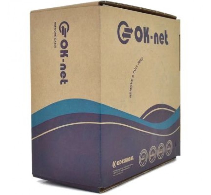OK-Net Кабель мережевий OK-Net FTP 305м cat.6 (F/UTP-cat.6) (КПВЭ-ВП (250) 4*2*0,54)