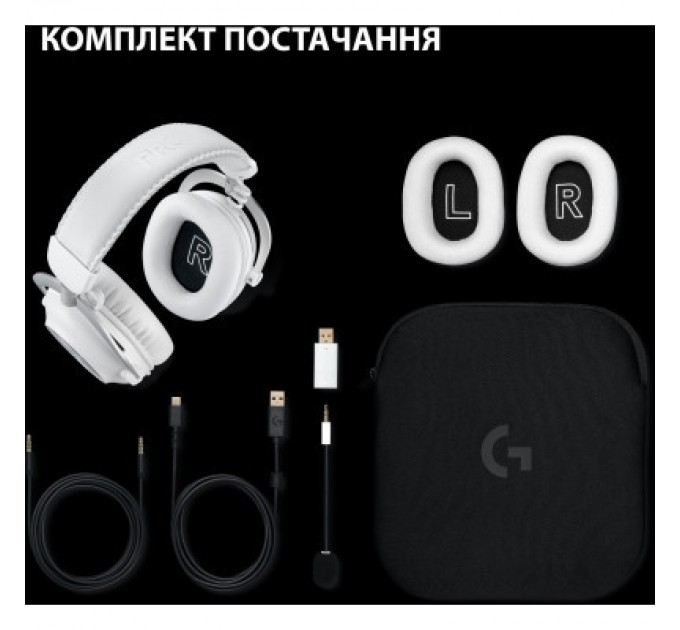 Logitech Навушники Logitech G Pro X 2 Lightspeed Wireless White (981-001269)