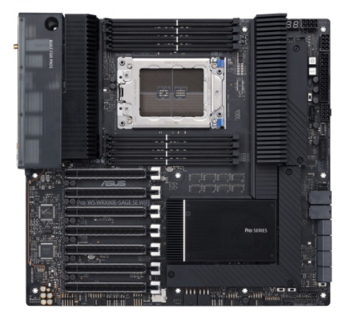 ASUS Серверна материнська плата ASUS PRO WS WRX80E-SAGE SE WIFI sWRX8 WRX80 8xDDR4 M.2 WiFi BT EATX (90MB1590-M0EAY0)