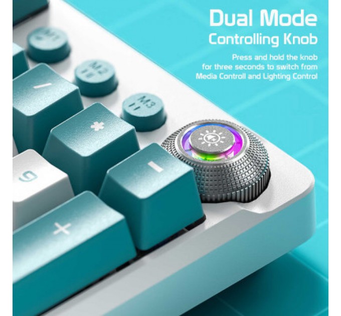 Aula Клавіатура Aula F2088 PRO Plus 9 Orange Keys KRGD Blue USB UA White/Blue (6948391234908)