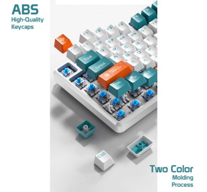 Aula Клавіатура Aula F2088 PRO Plus 9 Orange Keys KRGD Blue USB UA White/Blue (6948391234908)