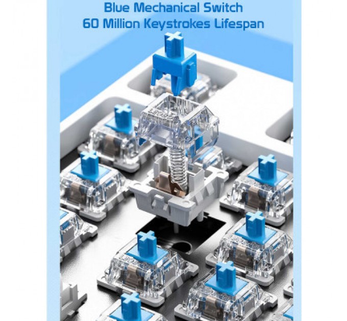 Aula Клавіатура Aula F2088 PRO Plus 9 Orange Keys KRGD Blue USB UA White/Blue (6948391234908)