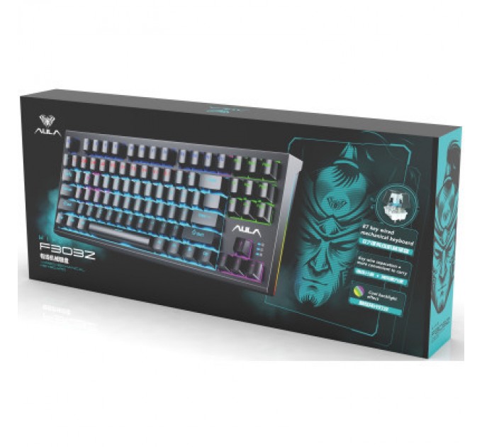 Aula Клавіатура Aula F3032 Keycaps Plus 21 Dark Yellow Keys KRGD Red USB UA Black (6948391204673)