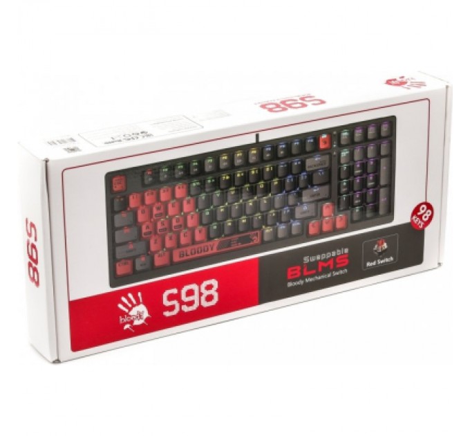 A4Tech Клавіатура A4Tech Bloody S98 RGB BLMS Red Switch USB Sports Red (Bloody S98 Sports Red)