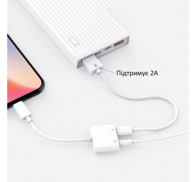 Orico Перехідник Lightning to 3.5mm/Lightning 2LT-WH-BP Orico (CA912797)