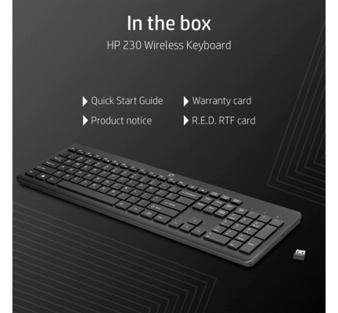 HP Клавіатура HP 230 Wireless UA Black (3L1E7AA)