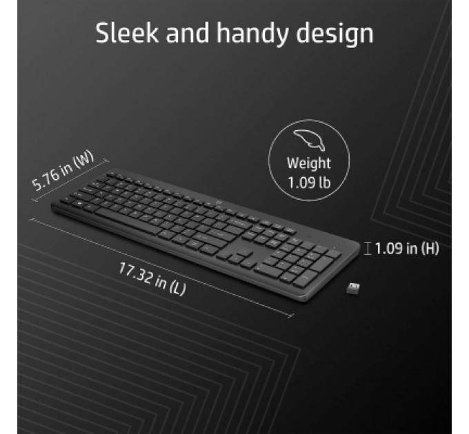 HP Клавіатура HP 230 Wireless UA Black (3L1E7AA)