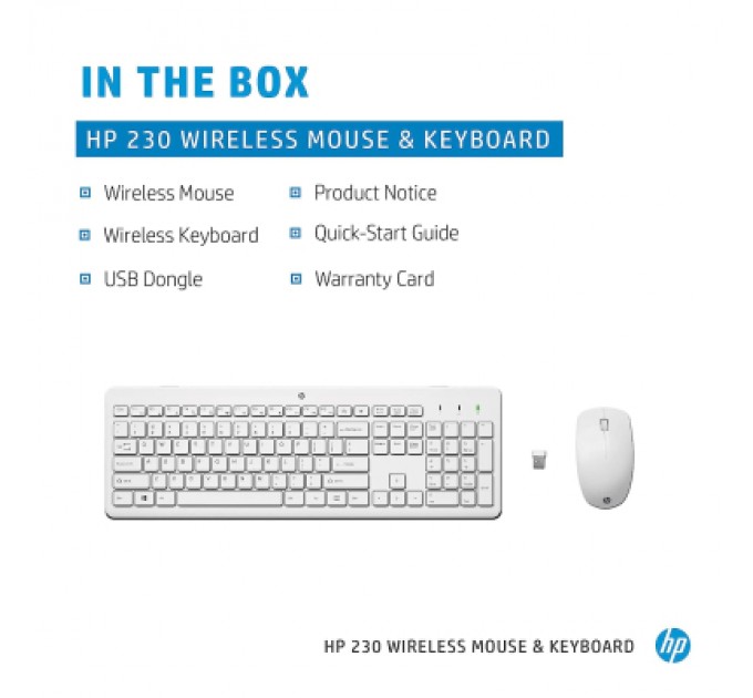 HP Комплект HP 230 Wireless UA White (3L1F0AA)