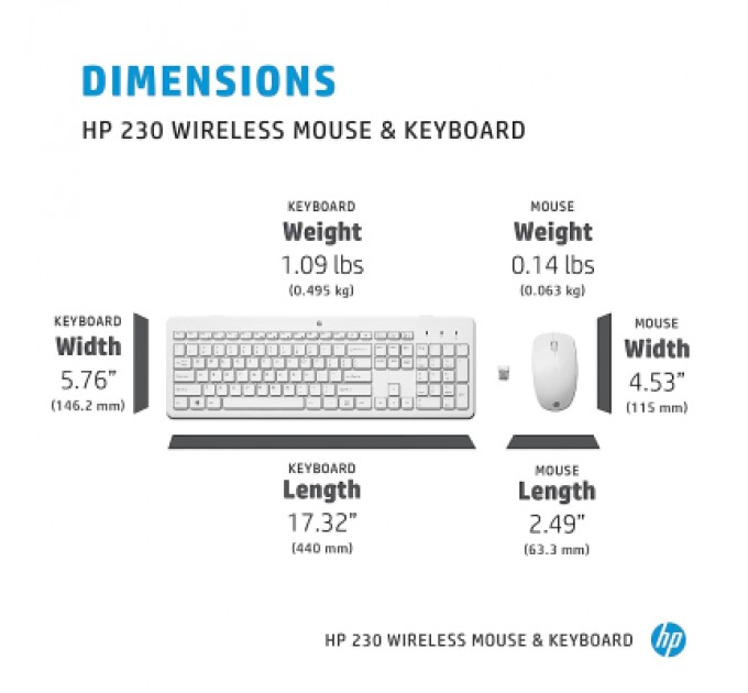 HP Комплект HP 230 Wireless UA White (3L1F0AA)