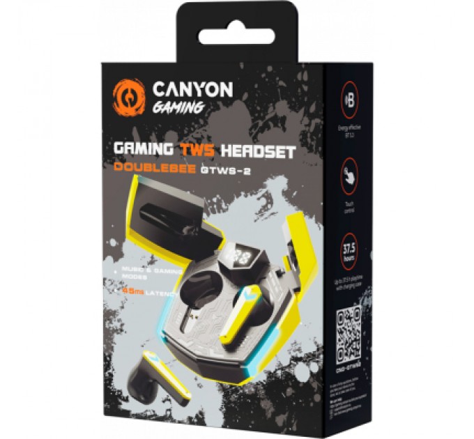 Canyon Навушники Canyon GTWS-2 Gaming Yellow (CND-GTWS2Y)