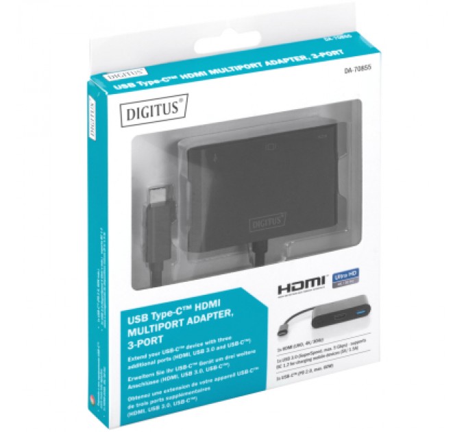 Digitus Перехідник USB-C to HDMA 2xUSB Digitus (DA-70855)