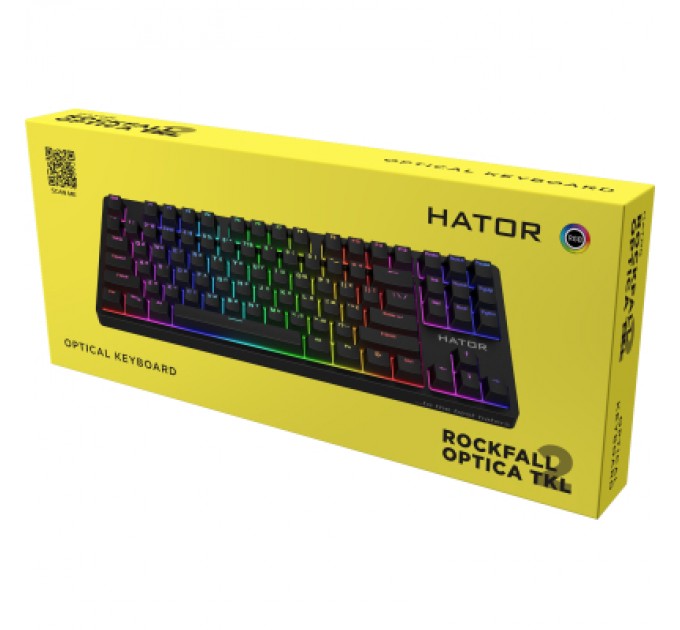 Hator Клавіатура Hator Rockfall 2 Optica TKL Black USB Black (HTK-730)