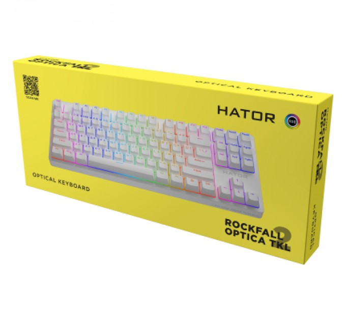 Hator Клавіатура Hator Rockfall 2 Optica TKL Black USB White (HTK-731)