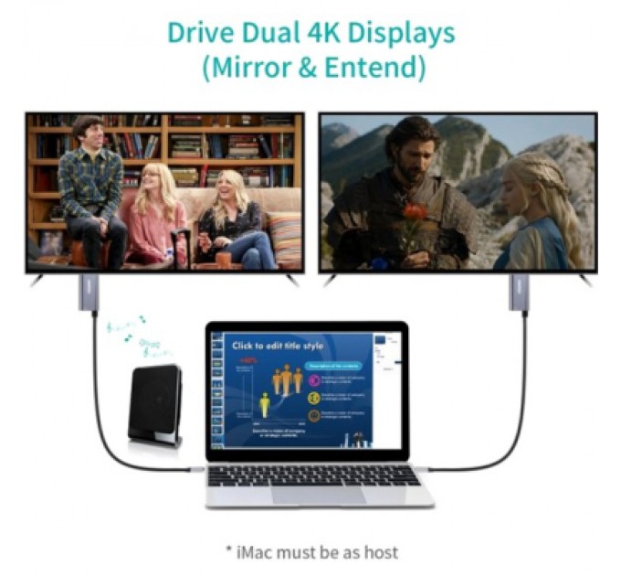 Choetech Перехідник USB-C to HDMI 1.8m 4K60Hz Choetech (XCH-M180GY)