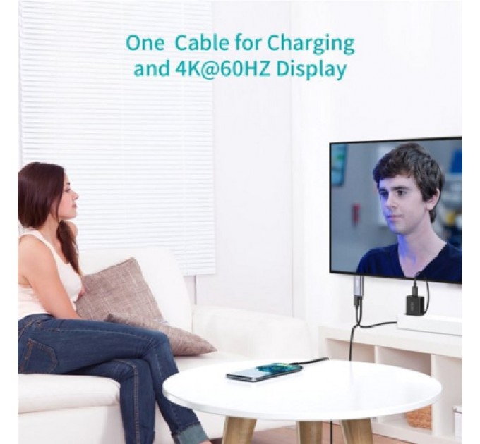 Choetech Перехідник USB-C to HDMI 1.8m 4K60Hz Choetech (XCH-M180GY)