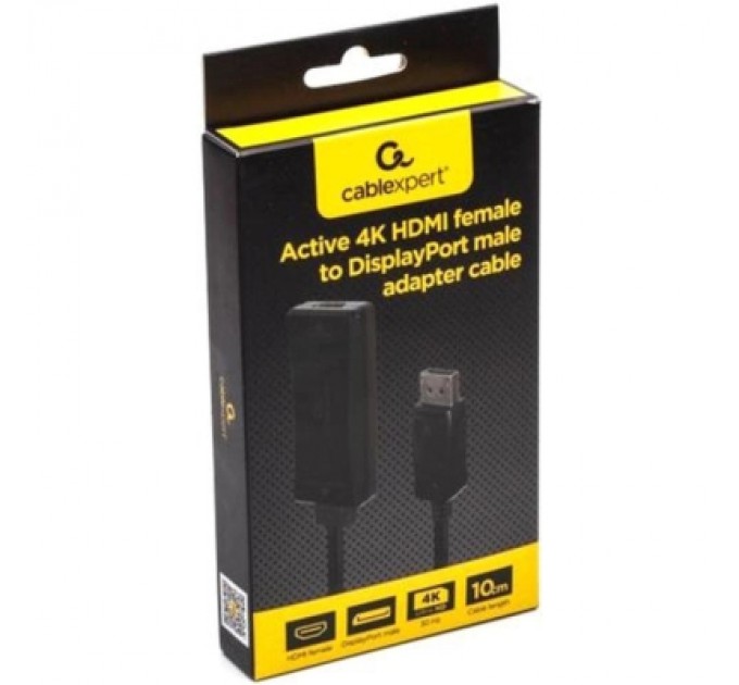 Cablexpert Перехідник HDMI to DisplayPort 4K30Hz Cablexpert (A-HDMIF30-DPM-01)