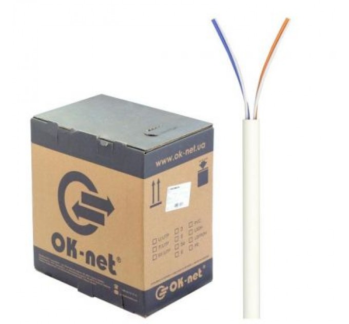 OK-Net Кабель мережевий OK-Net UTP 305м cat.5e 2 пари (КПВ-ВП (100) 2х2х0,50 / 305)