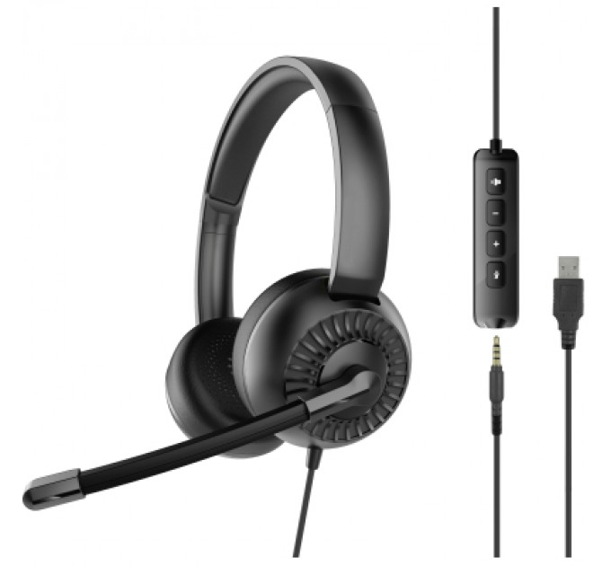 Speedlink Навушники Speedlink METIS USB Stereo Headset 3.5mm Jack with USB Soundcard Black (SL-870007-BK)