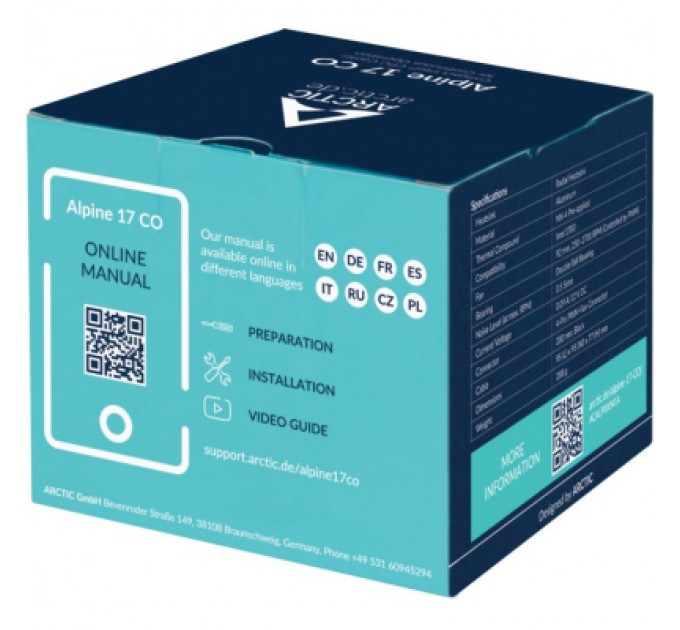 Arctic Кулер до процесора Arctic Alpine 17 CO (ACALP00041A)