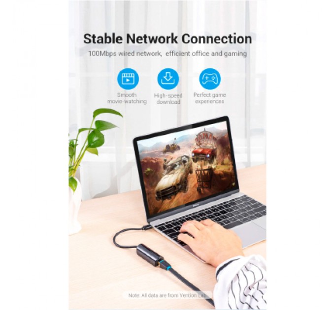 Vention Перехідник USB3.1 Type-C to Ethernet RJ45 100 Mb Vention (CFABB)