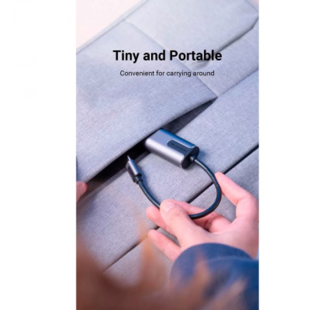 Vention Перехідник USB3.1 Type-C to Ethernet RJ45 1000Mb Aluminum black Vention (CFNHB)