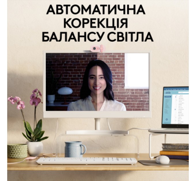 Logitech Веб-камера Logitech Brio 100 Full HD Rose (960-001623)