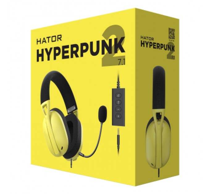 Hator Навушники Hator Hyperpunk 2 USB 7.1 Black/Yellow (HTA-847)