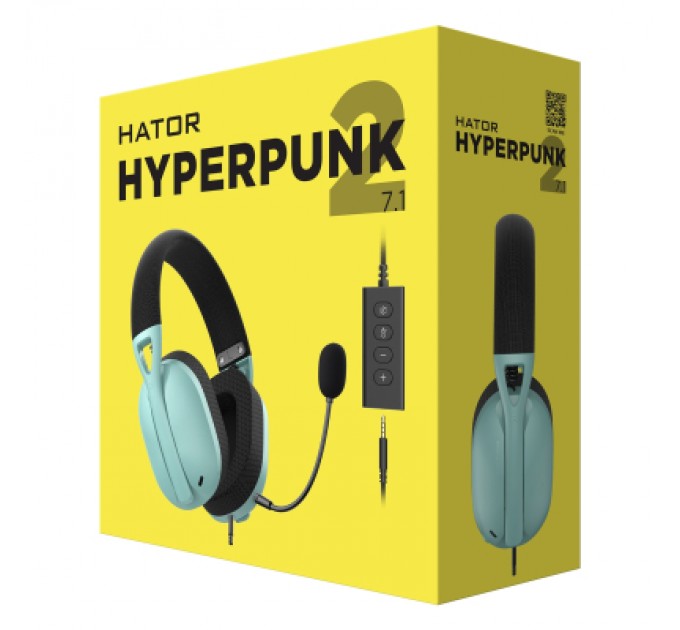 Hator Навушники Hator Hyperpunk 2 USB 7.1 Black/Mint (HTA-848)
