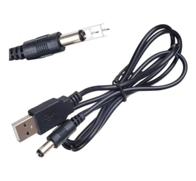 Dynamode Кабель живлення USB 2.0 AM to DC 5.5 х 2.1 mm 1.0m 5V to DC 5V Dynamode (DM-USB-DC-5.5x2.1mm)