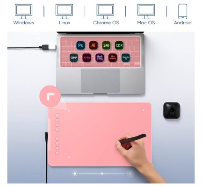 XP-Pen Графічний планшет XP-Pen Deco 01V2 Pink