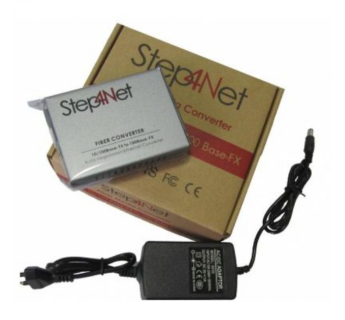 Step4Net Медіаконвертер Step4Net 10/100Base-TX to 100Base-FX, SM, 1550nm, SC/PC, 20км (MC-D-0,1-1SM-1550nm-20)