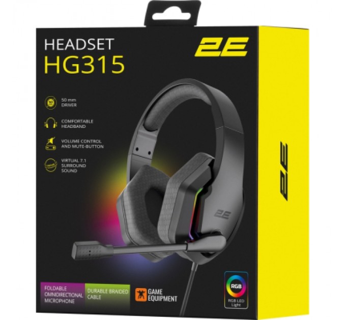 2E Навушники 2E Gaming HG315 RGB USB 7.1 Black (2E-HG315BK-7.1)