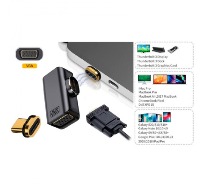 PowerPlant Перехідник USB-C to VGA 1080P60Hz PowerPlant (CA914289)